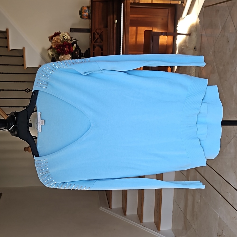 Boston Proper Blue with Silver Studs Sweater size XS